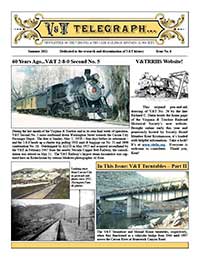 Virginia & Truckee Railroad Historical Society newsletter, V&T Telegraph, Issue 6, Summer 2011